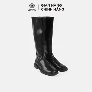 Boots da nữ lemino thời trang cao cổ mũi vuông mgh2479-3