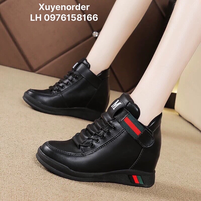 Giầy đế độn nâng chiều cao 8cm da mịn nhẹ và êm hàng nhập cao cấp (Hàng ORDER)