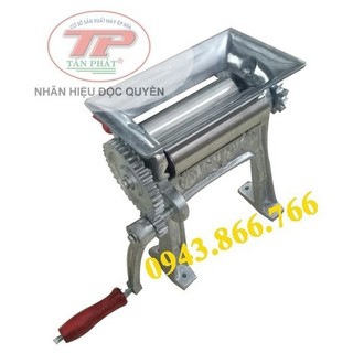 Máy cán khô mực trục inox dài 130mm loại quay tay