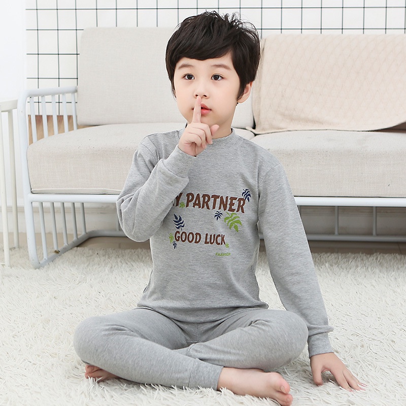 YAOEENH Bộ Đồ Ngủ Cotton Tay Dài 120-160cm Thời Trang Mùa Thu Cho Bé