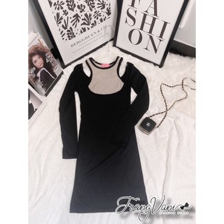 Đầm Len Tăm Phối Yếm