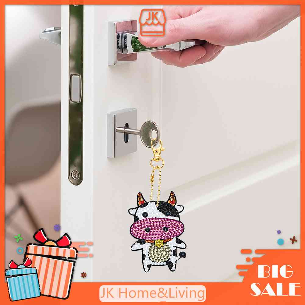 Set 5 Móc Khóa Đính Hạt Nhựa Acrylic DIY