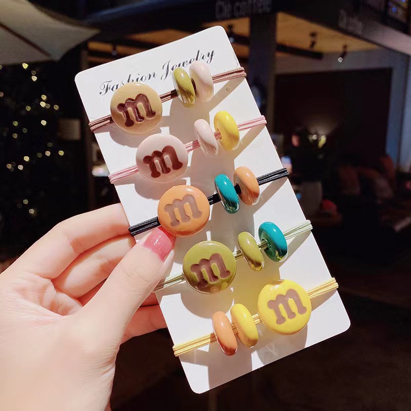 Dây Buộc Tóc Dây Cột Tóc Dễ Thương Với Mặt Dây Chuyền Vui Đậu M Phụ Kiện Thời Trang Cho Nữ AB267