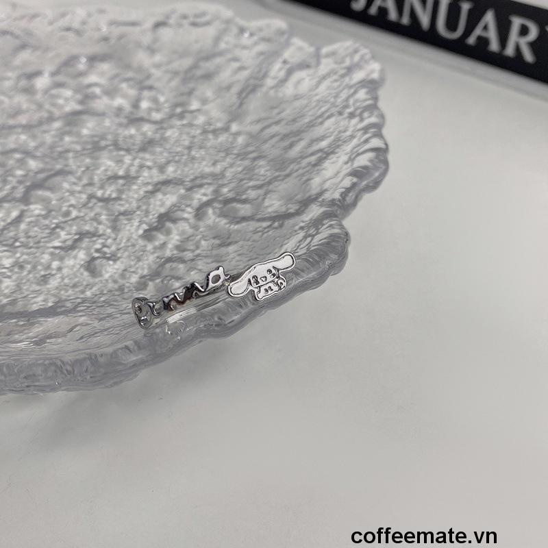 【coffeemate】⚡ Nhẫn đôi hở họa tiết Cinnamoroll hoạt hình dễ thương phong cách Hàn Quốc cho nữ