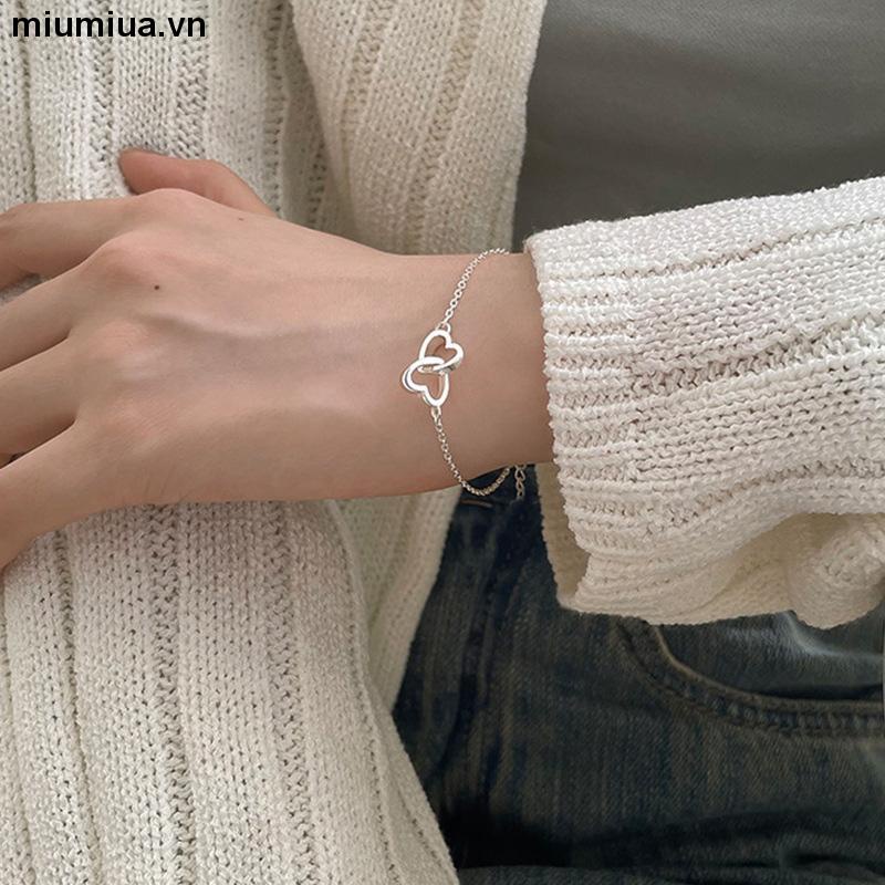 miumiua🔮Vòng tay Bạc 925 mặt hình trái tim thời trang cho nữ