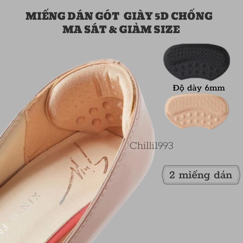 Miếng Lót Gót Giày Nam Nữ Giảm Size, Chống Rộng , Giảm Ma Sát Bảo Vệ Gót Chân