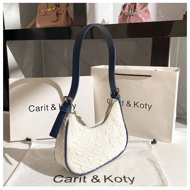 AlphaZ Túi đeo dưới cánh tay Xếp Ly Phong Cách Hong Kong Hợp Thời Trang