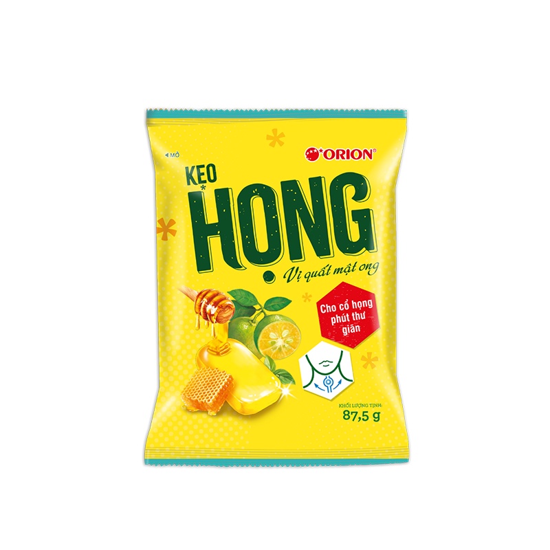 Kẹo ngậm Orion HỌNG vị quất mật ong gói 87.5G