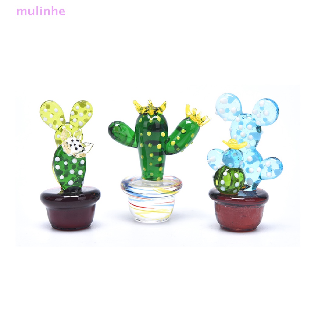 Cây Xương Rồng Mini Bằng Kính Để Bàn Trang Trí Nhà Cửa