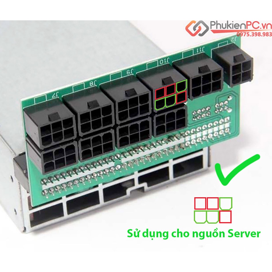 Cáp chuyển nguồn 6Pin Modular PSU sang 2 PCI-e 8Pin (6+2Pin) cho card VGA mản hình, Card đồ họa máy tính PC, máy đồng bộ