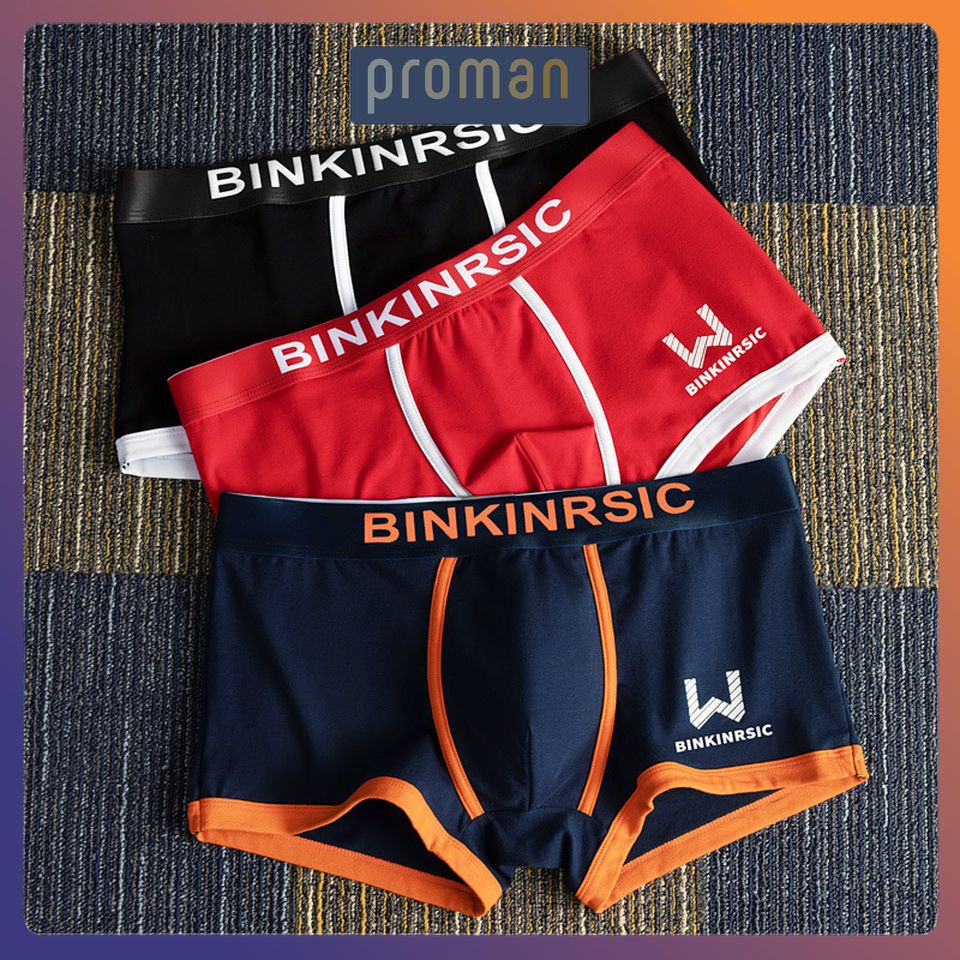 Quần lót nam boxer cao cấp Cotton, Quần sịp nam cotton boxer BINKIN co giãn 4 chiều hàng xuất khẩu SD09 SL02 - PROMAN