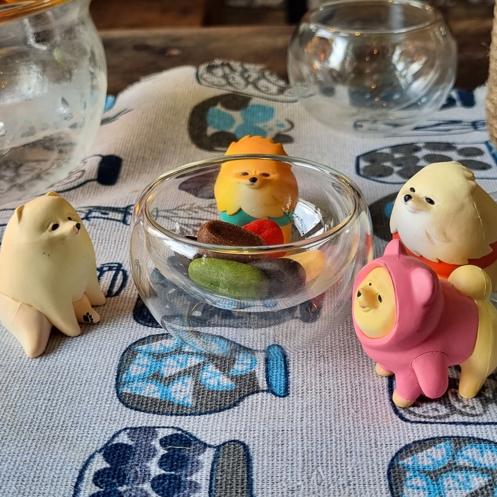 Mini figure chó Pomeranian quậy dễ thương đồ trang trí phòng