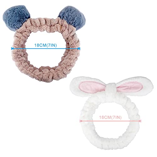 Bộ 2 Băng Đô Trang Điểm Màu Trắng Và Nâu Nhạt Dành Cho Nữ