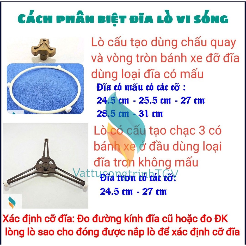 Đĩa Lò vi sóng không mấu 27cm dùng cho Lò vi sóng SHARP 22-25L
