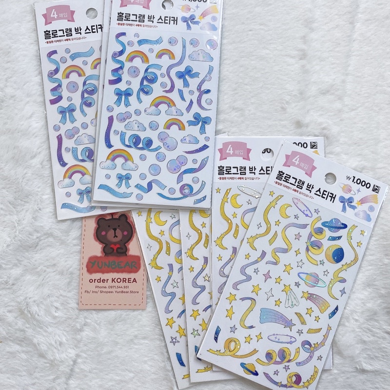 [CÓ SẴN] HOLOGRAM STICKERS TRANG TRÍ DAISO HÀN QUỐC