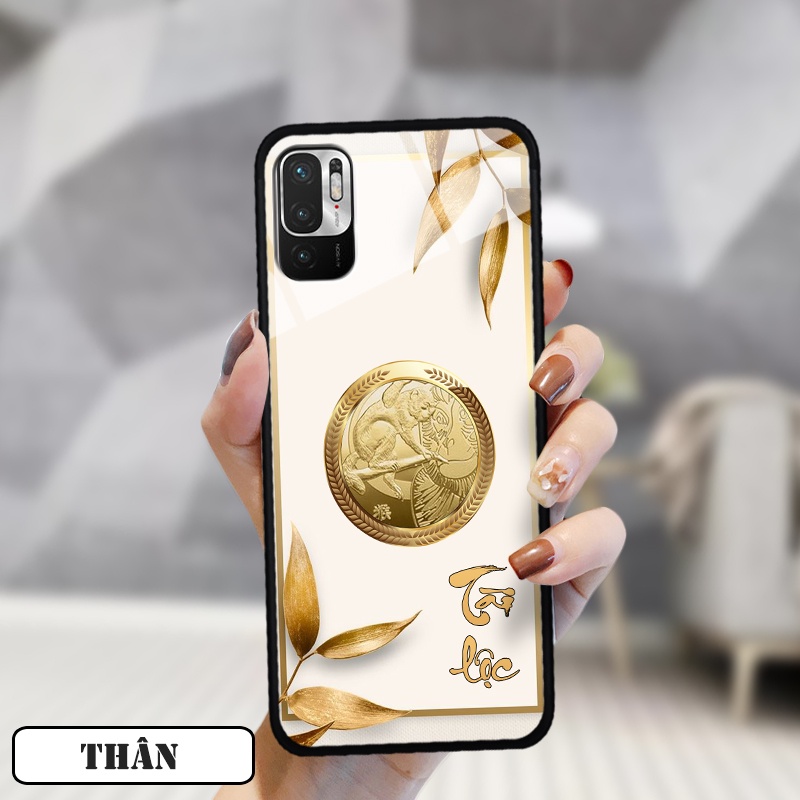 Ốp lưng kính 12 con giáp cho Xiaomi Redmi Note 10-5G