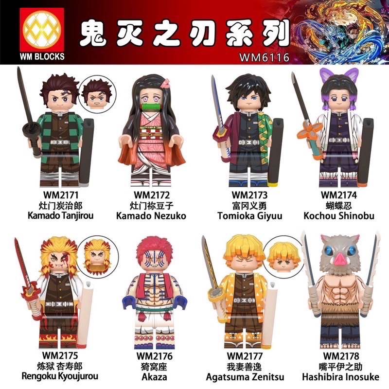 Đồ Chơi Lắp Ráp Minifigures Các Nhân Vật Truyện Tranh Lưỡi Gươm Diệt Quỷ, Demon Slayer Kimetsu No Yaiba Tổng Hợp