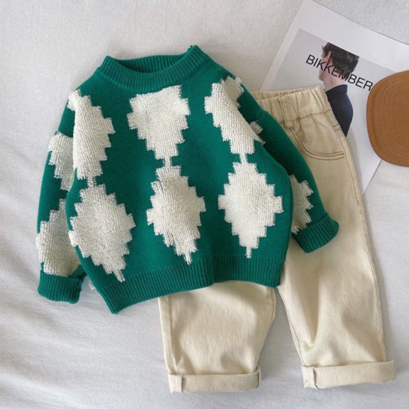 Áo Sweater Lót Nhung Dày Dặn Thời Trang Thu Đông Phong Cách Hàn Quốc Cho Bé