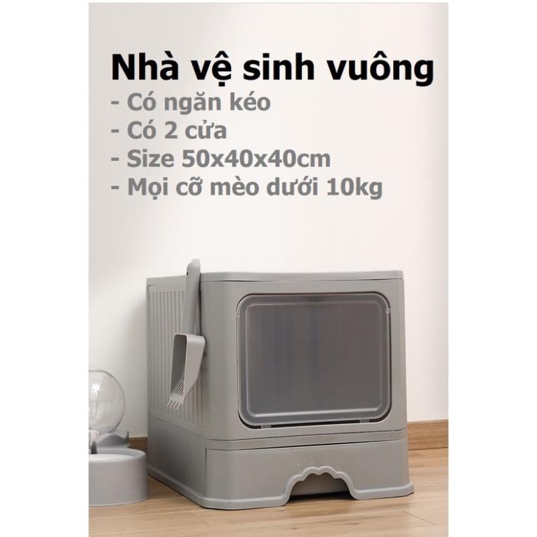Nhà vệ sinh cho mèo VUÔNG Nhà mèo 2 của kín không mùi