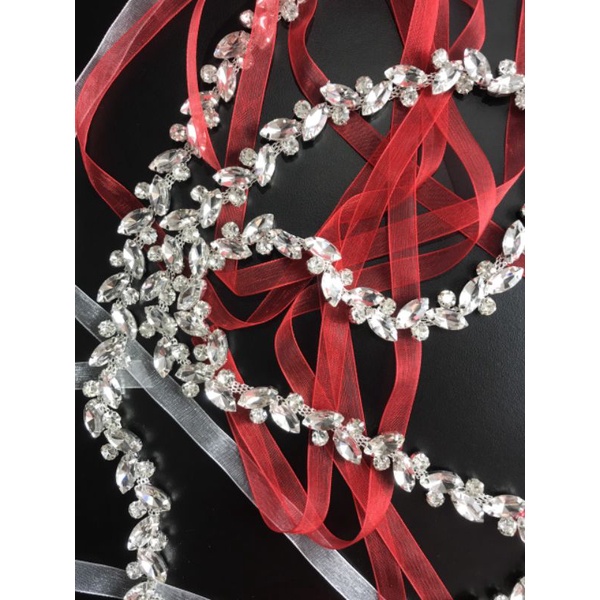 Thắt lưng Đính Đá Nhân Tạo Phong Cách Sang Trọng Cho Cô Dâu