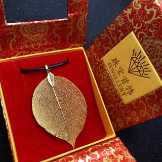 Lá bồ đề mạ vàng 24k may mắn, tài lộc, bình an