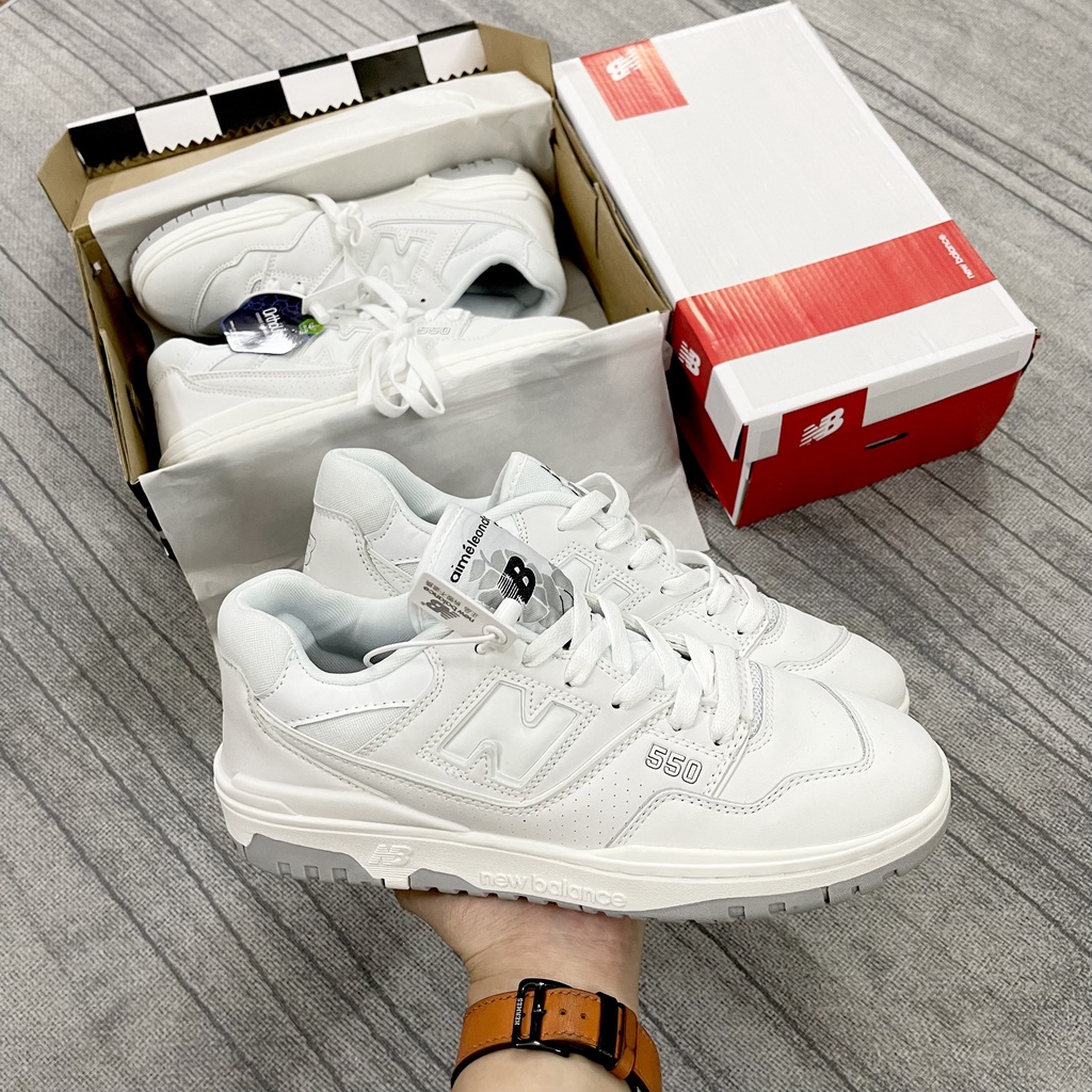 Giày new balance 550 White Grey , Giày NB 550 Trắng Xám NB 550 xanh lá NB 550 xanh than nam nữ cao cấp nhà Nhím