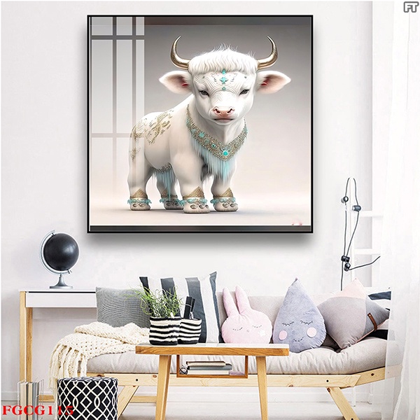 Tranh Treo Tường Tết 2024 12 Con Giáp Trung Hoa - Tranh Laminate Tráng Gương