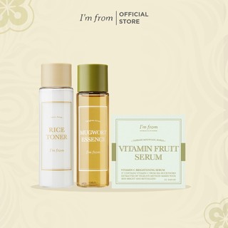 Qt i'm from mugwort essence 30 ml+qt i'm from rice toner 30ml+qt i'm from vitamin fruit serum 1g
