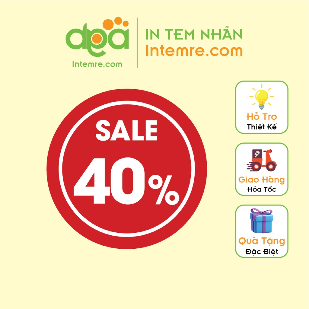 Sẵn 100 Tem Nhãn Giấy, Decal Dán Intemre.com, Giảm Giá, Khuyến Mãi Sale - Kt: 3cm