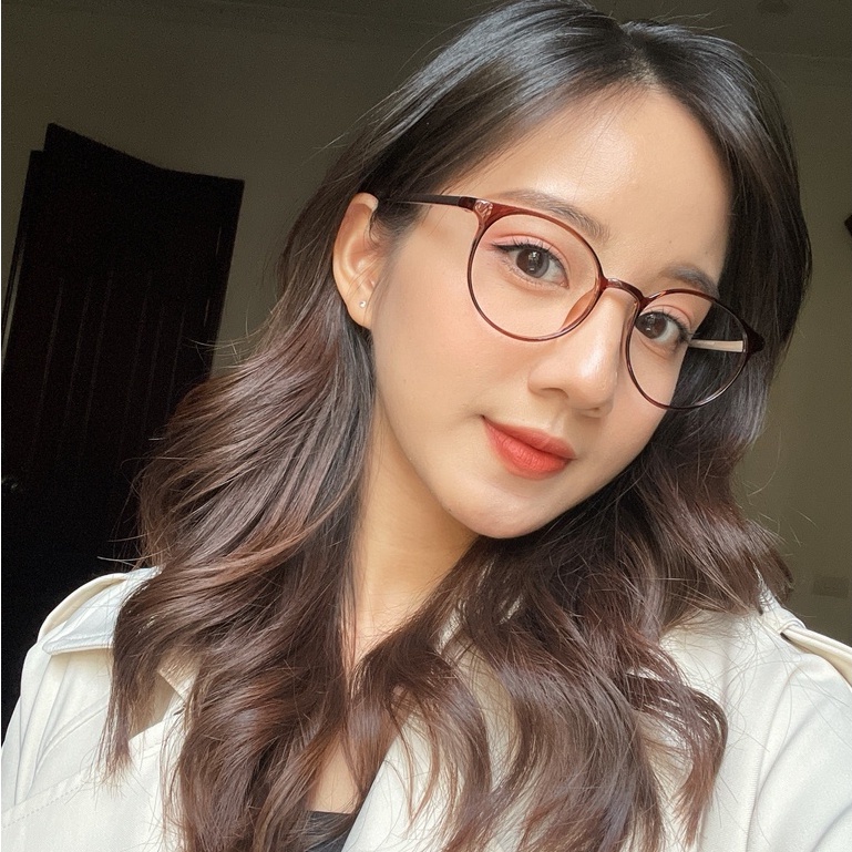 Gọng kính tròn nữ LILYEYEWEAR nhựa dẻo thanh mảnh màu sắc thời trang 7123