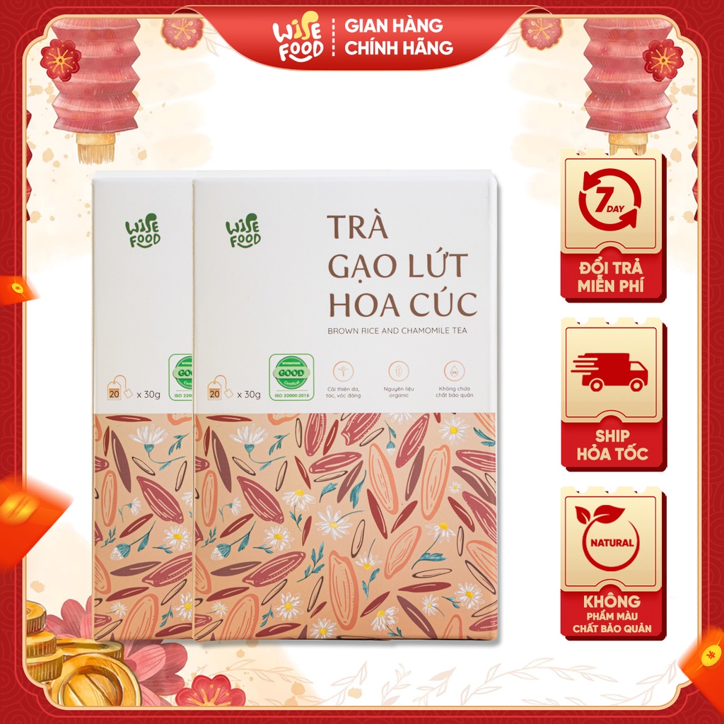 Combo 2 Trà Gạo Lứt Hoa Cúc WISE FOOD 600g, Thanh Nhiệt, Mát Gan, Lành Tính