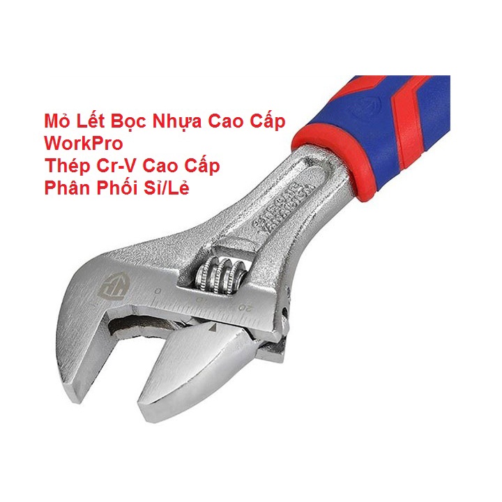 Mỏ lết cán bọc cao su 6, 8, 10, 12inch nhập khẩu cao cấp WorkPro chính hãng