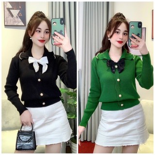 🔥🔥freeship🔥áo len cổ bẻ kèm nơ siêu đẹp. hàng qc dày dặn .có ảnh thật video chị em nha