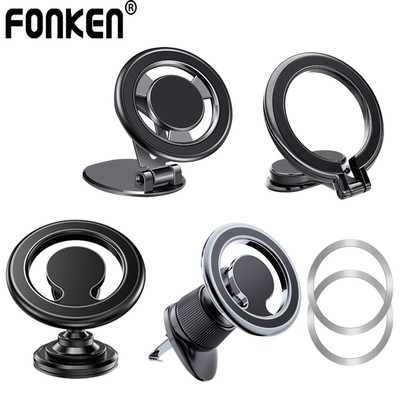Fonken Ốp Điện Thoại Kèm Giá Đỡ Nhẫn Từ Tính Gắn Bảng Điều Khiển Xe Hơi Cho i-Phone 14 13 12 Pro Max Mini Mag-Safe