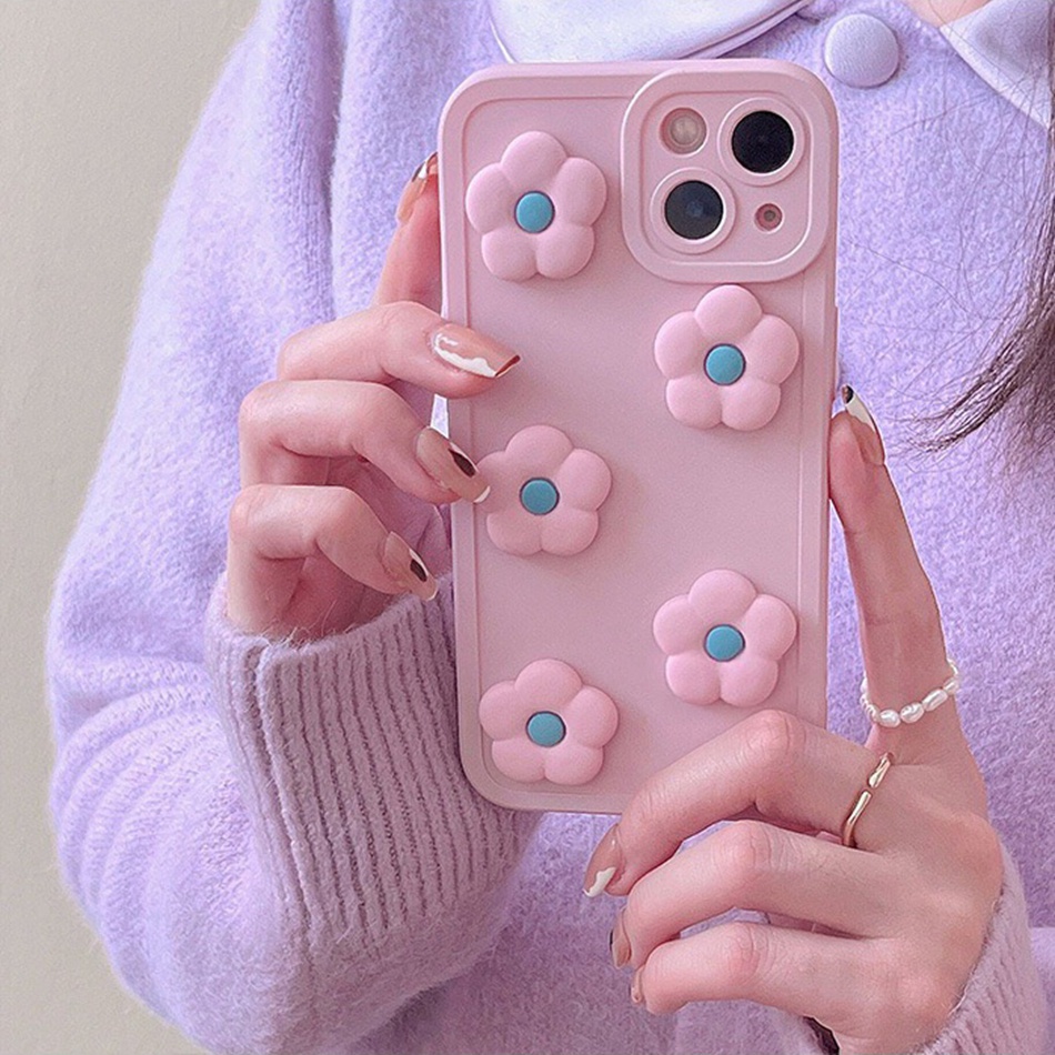 Ốp Điện Thoại Mềm Nhám Hình Hoa Cho iPhone 7 8 6 6S Plus 11 12 13 14 Pro MAX Plus Mini X XR XS MAX SE 2020 2022