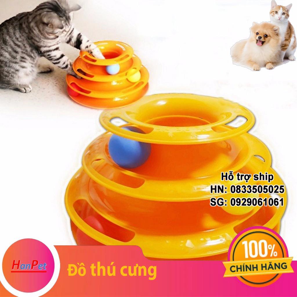Đồ chơi mèo 3 tầng hình tháp banh cho mèo đùa nghich vui nhộn giảm stress cho mều