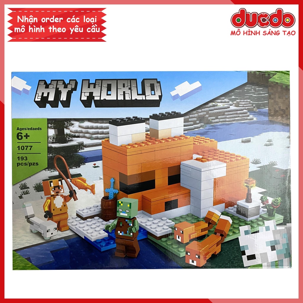 No 1077 Lắp ghép Minecraft Ngôi Nhà Cáo - Đồ chơi Xếp hình Mô hình 21178 BLA LRI TANK 60154