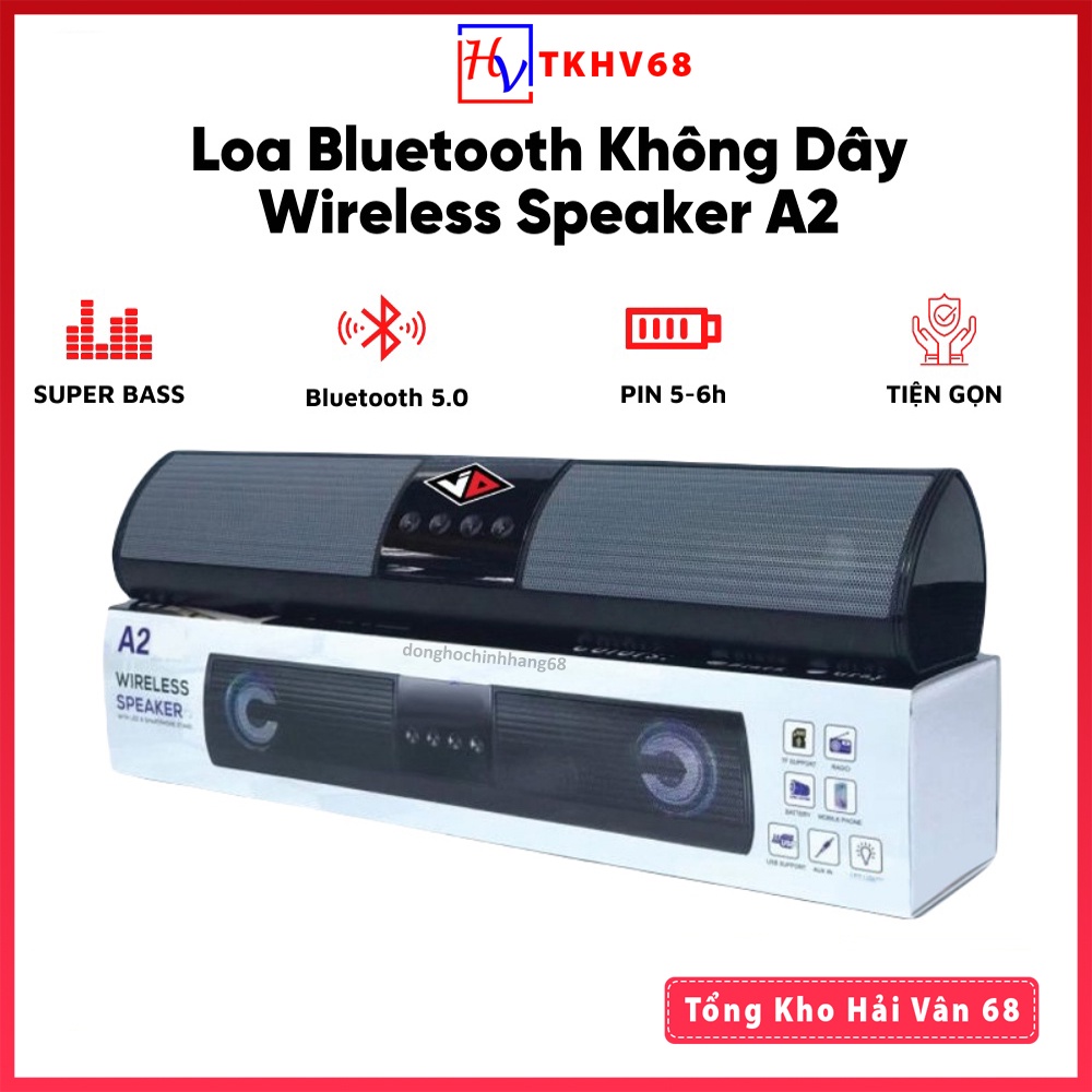 Loa Bluetooth Mini A2 Âm Bass Cực Đã Nghe Nhạc Cực Hay, Có Đèn, Âm Thanh Đỉnh Hỗ Trợ Thẻ Nhớ