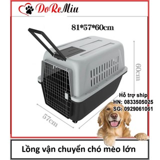 Lồng hàng không Doremiu Size 4 có bánh xe có tay kéo - Lồng vận chuyển chó mèo thú cưng loại lớn