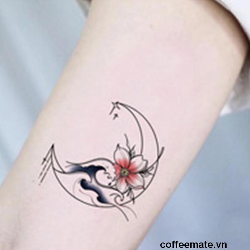 【coffeemate】⚡Miếng Dán Hình Xăm Hello Girl Chống Thấm Nước Và Chống Phản Quang Mới （5-7 ngày）