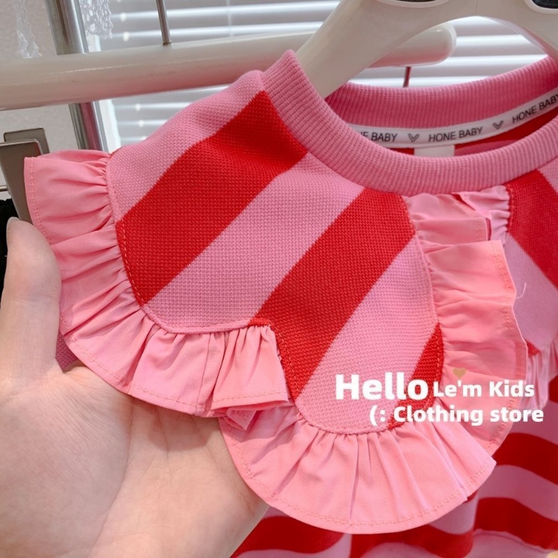 Áo Hoodie Tay Dài Cổ Búp Bê Họa Tiết Kẻ Sọc Thời Trang Mùa Thu 2022 Dành Cho Bé Gái