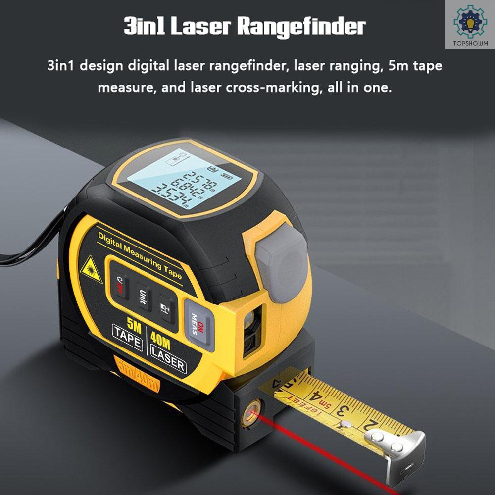 Thước Dây Laser Đo Khoảng Cách 3 Trong 1 5m Có Màn Hình LCD HOT 1