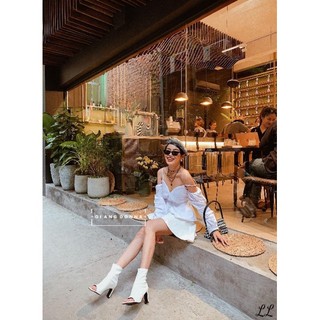 Boots nữ da thật cao gót hở mũi (chat trước check size ạ)