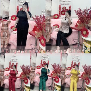 Set đồ lam lụa gấm bigsize vương ngọc hân