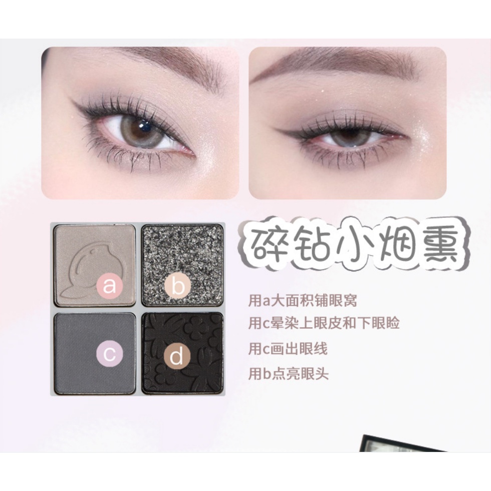 Bảng phấn mắt má 2 tầng kèm phấn má Gogotales Amoy Likes Blush GT426 phấn lì mịn có nhũ lên màu chuẩn rõ nét