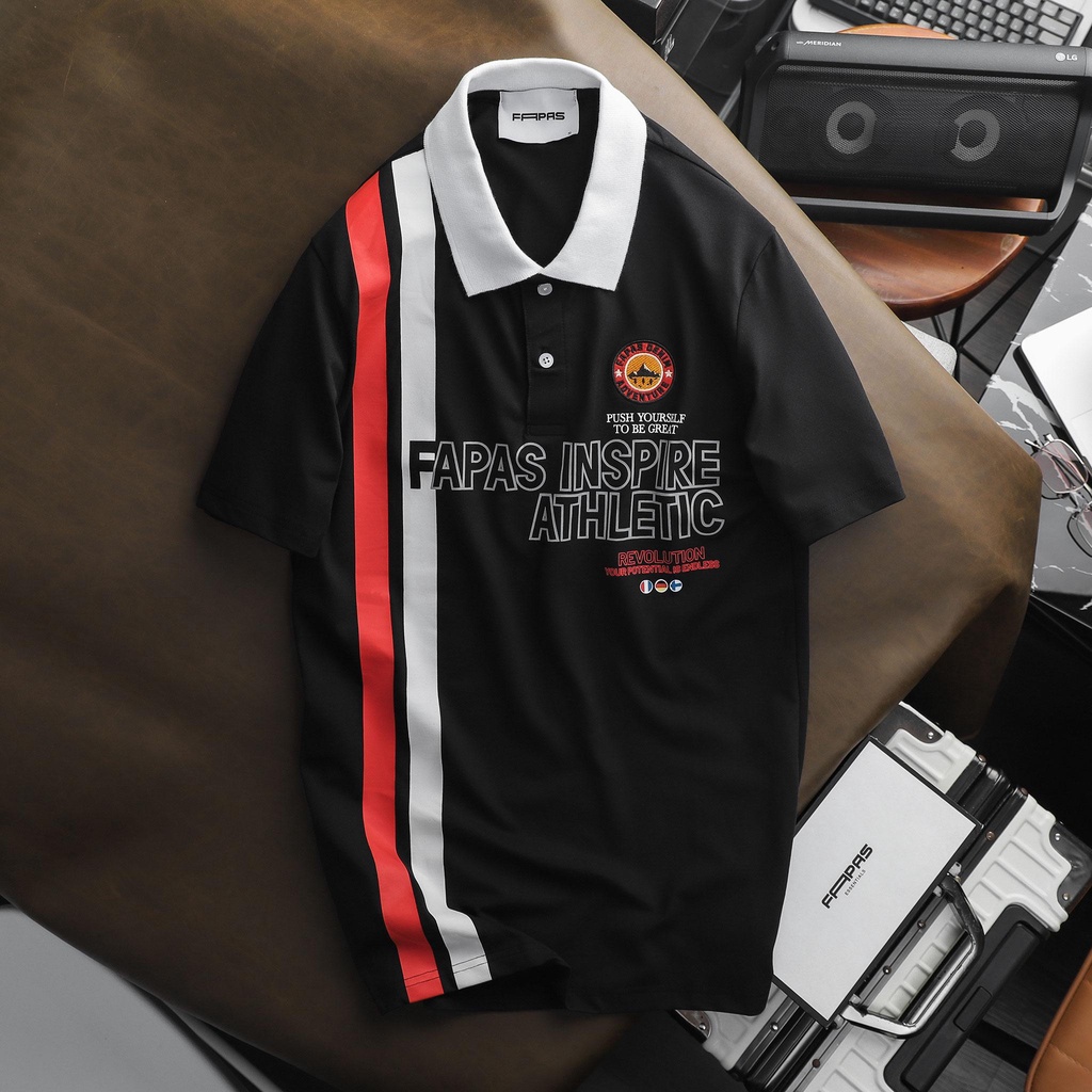 Áo Polo Nam Adven Kẻ Sọc Phối Màu Mới Lạ Chất Vải Cotton Thoáng Mát Phong Cách Trẻ Trung Form Regular Dễ Phối Đồ - FAPAS