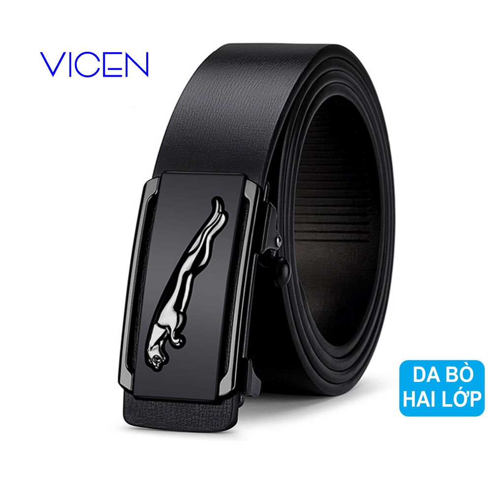 Dây Thắt Lưng Nam Da Bò Thật VICENZO Cao Cấp Khóa Hợp Kim Chống Rỉ, Thắt Lưng Nam Da Bò Hai Lớp Bảo Hành Lỗi 1 Đôi 1