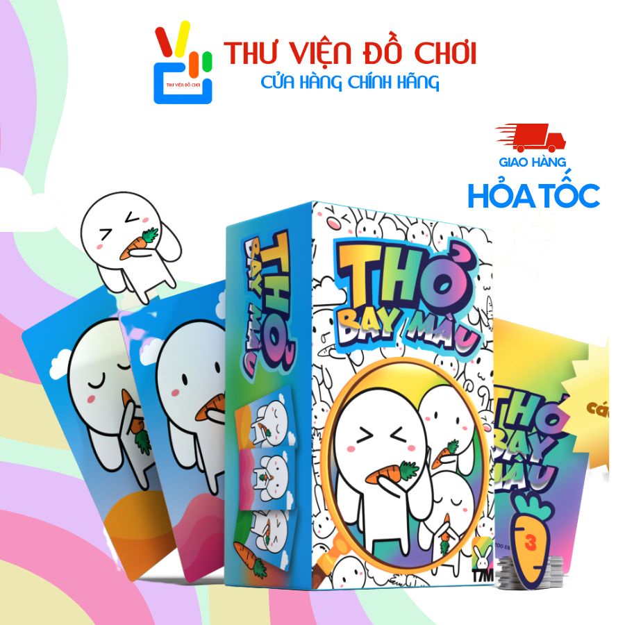 Thỏ Bay Màu Boardgame, trò chơi giải trí board game thư giãn giảm stress dành cho 2-6 người - Thư Viện Đồ Chơi