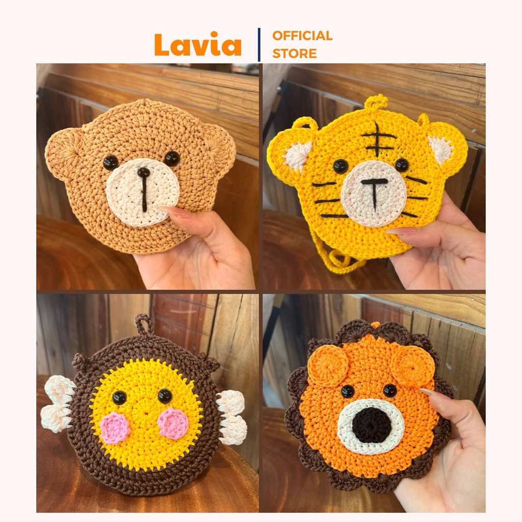 Túi đeo chéo dễ thương được chọn mẫu cho bé, Túi cho bé Lavia handmade họa tiết đáng yêu size 12cm