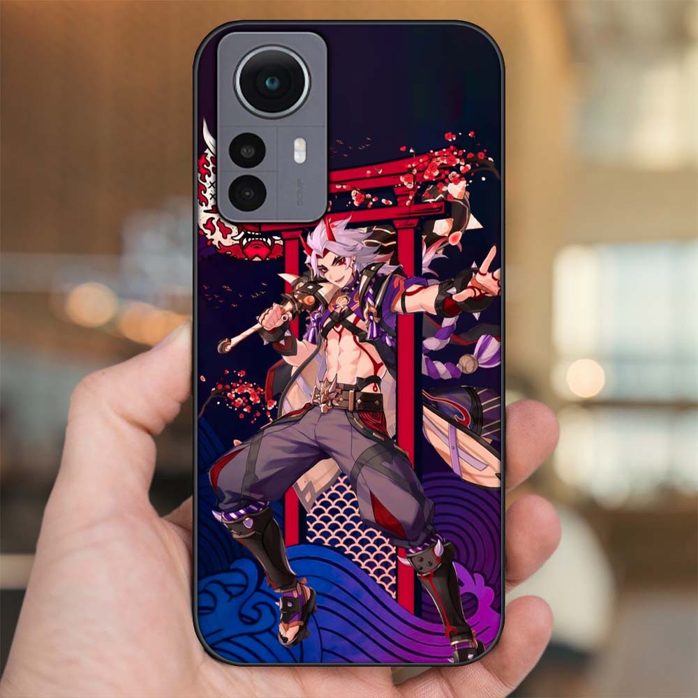 Ốp lưng Xiaomi 12 Pro 5G viền đen in hình Arataki Itto Genshin Impact